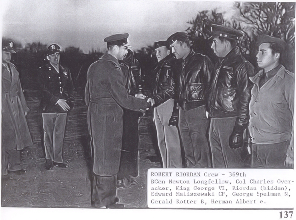 Robert Riodan crew with King George VI - image corrected